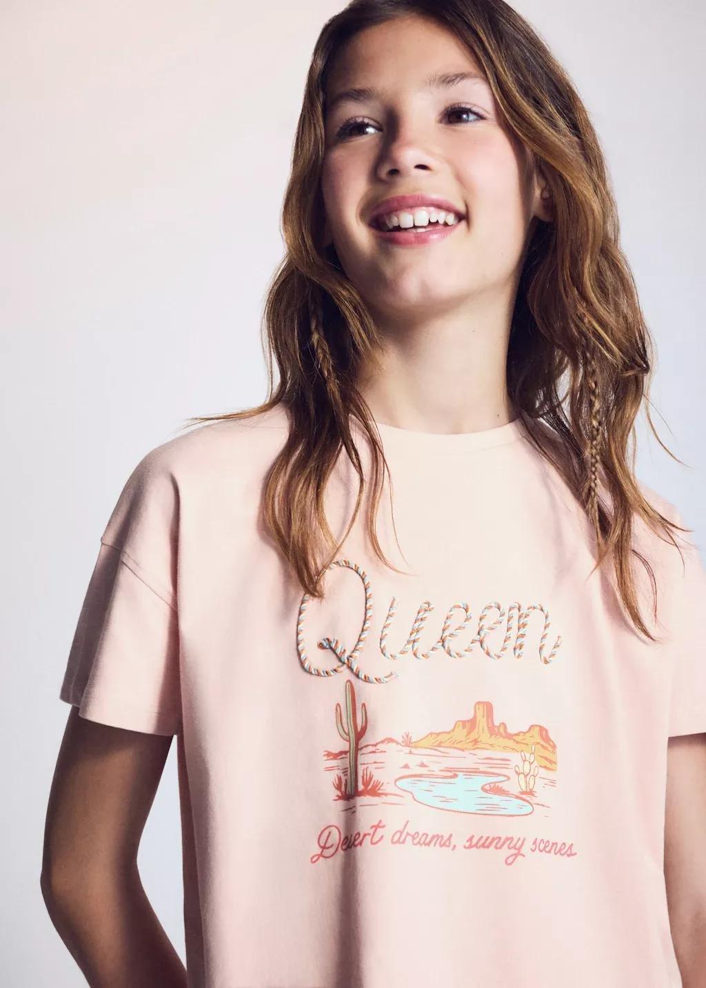 Pink Printed T-Shirt With Back Slit, Kids Girl, 0201_85, large image number 4