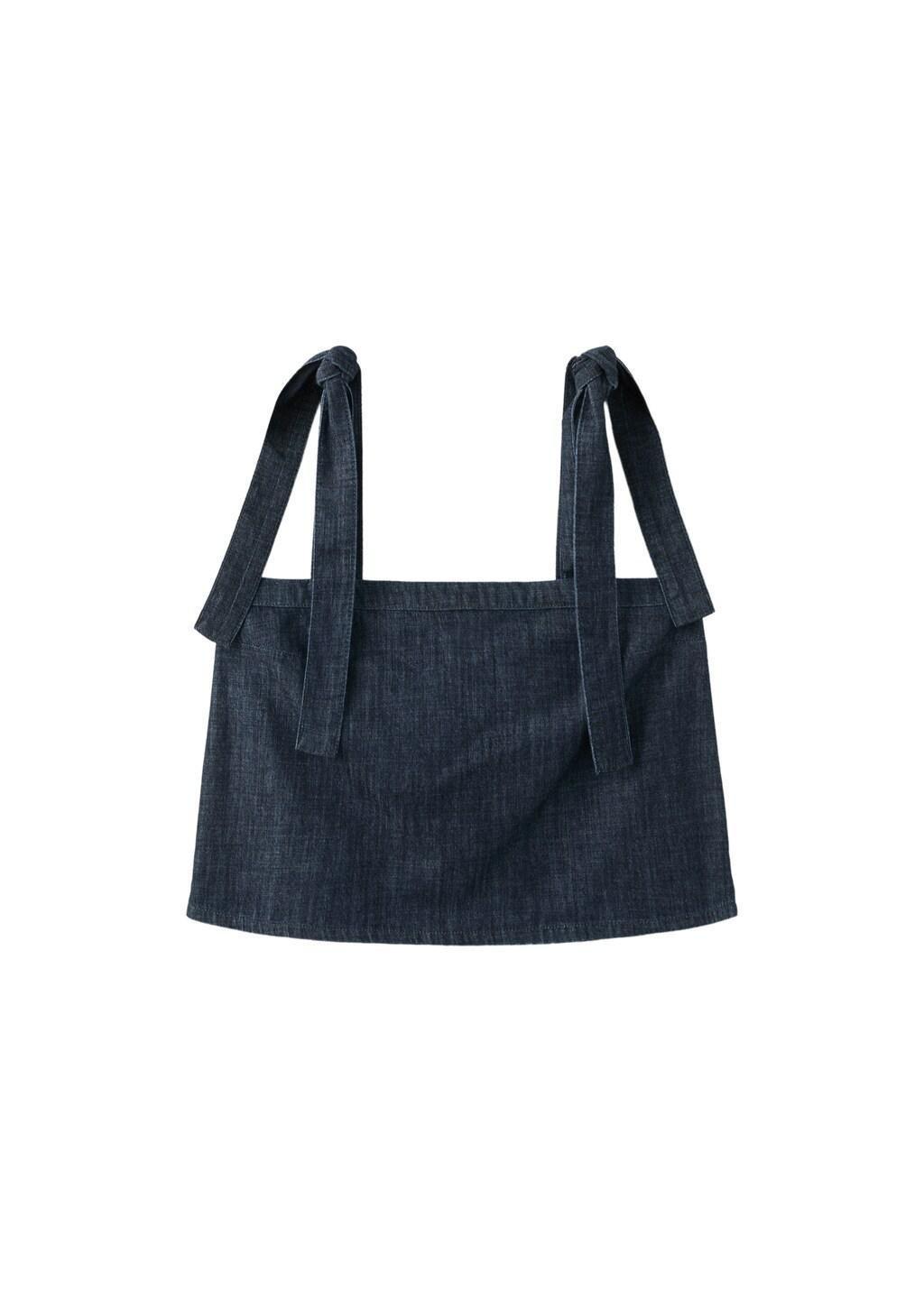 Blue Strapless Denim Top, 0201_TS, large image number 6