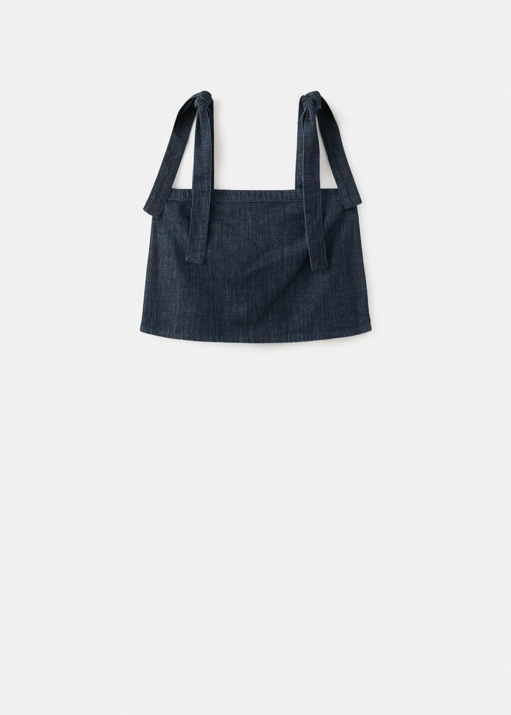 Blue Strapless Denim Top, 0201_TS, large image number 7