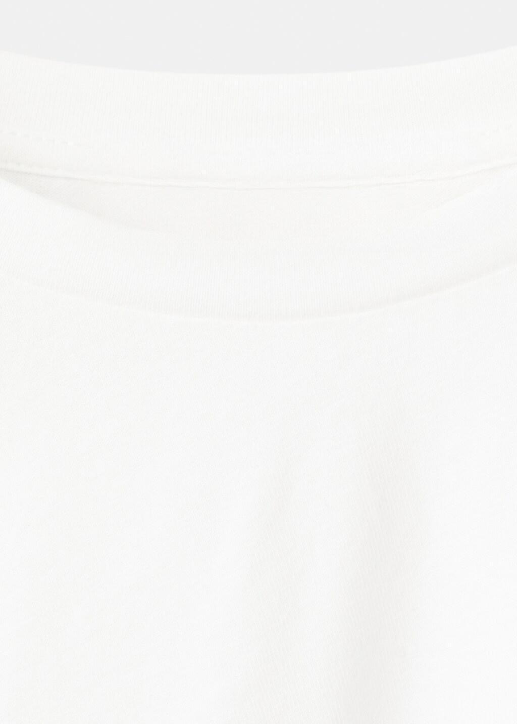 White Cotton T-Shirt With Pucker Detail, White, large image number 1