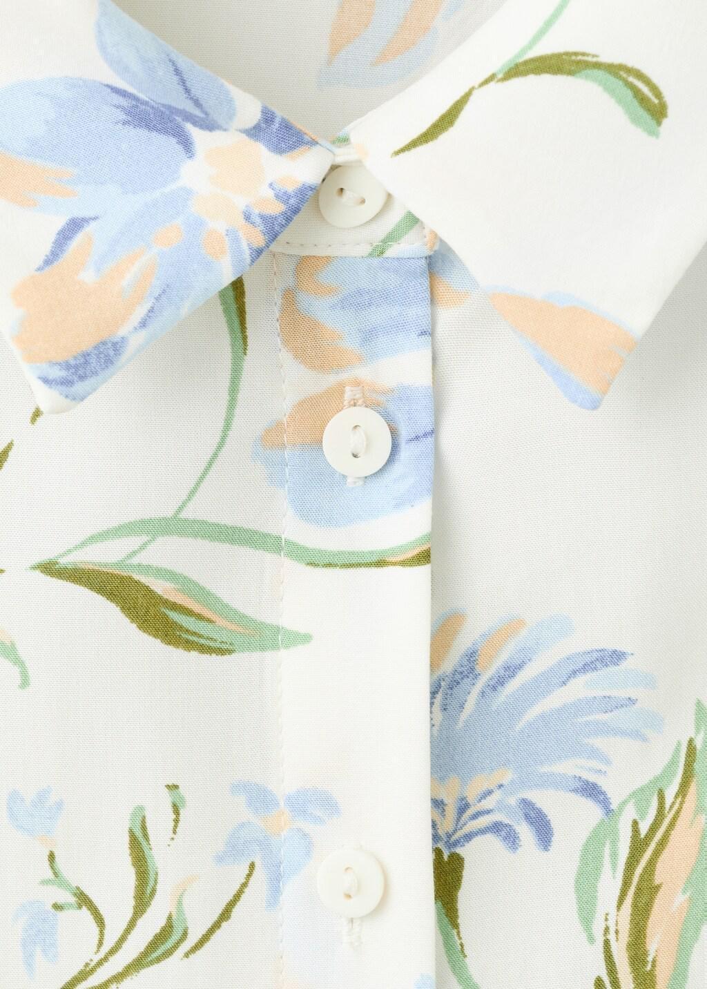 Beige Floral-Print Shirt-Style Dress, 0201_05, large image number 1