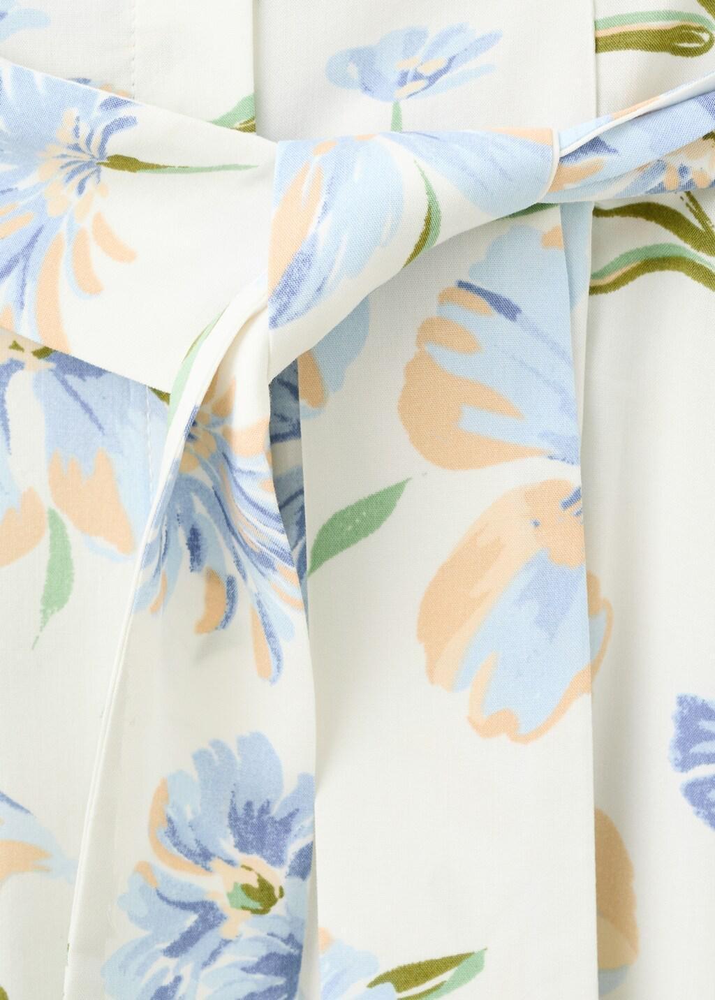 Beige Floral-Print Shirt-Style Dress, 0201_05, large image number 5