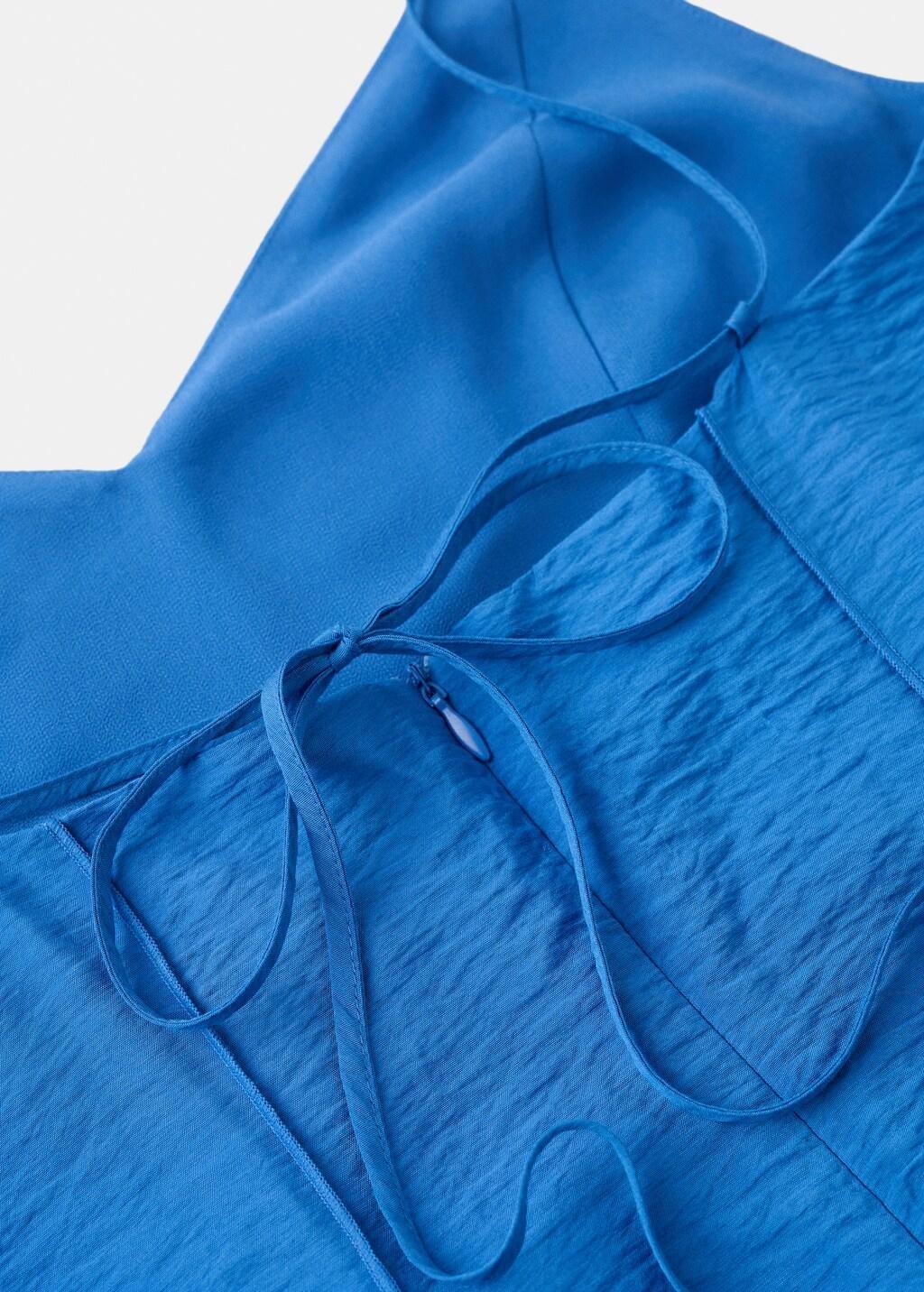 Blue Midi Dress With Stitch Detailing, 0201_52, large image number 4