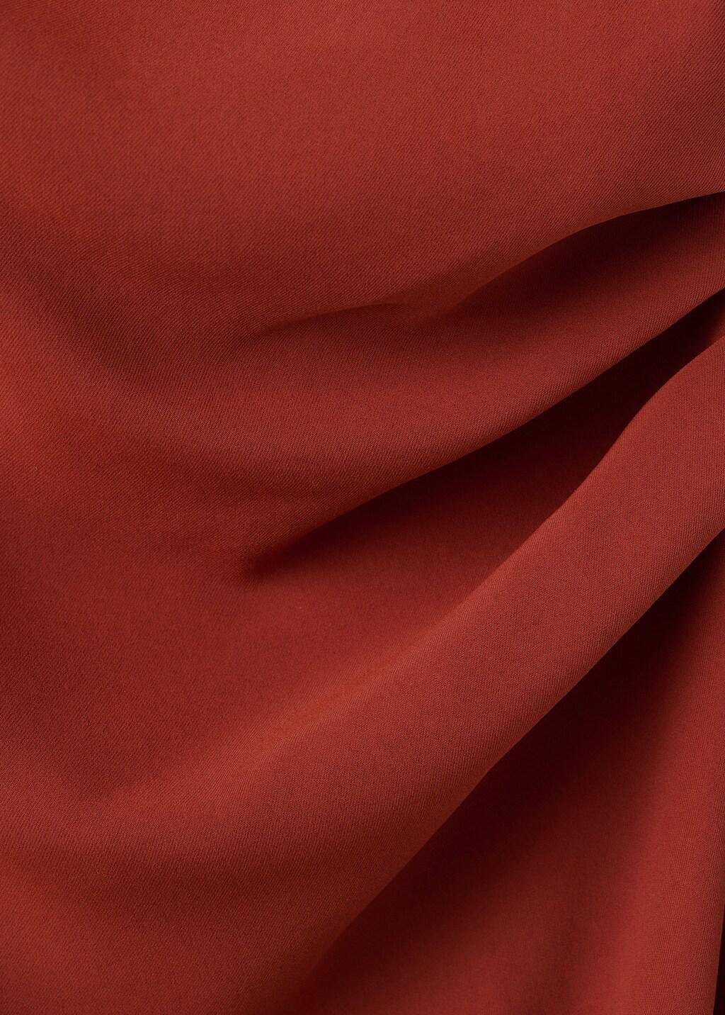 Orange Asymmetric Side Ruched Dress, 0201_28, medium