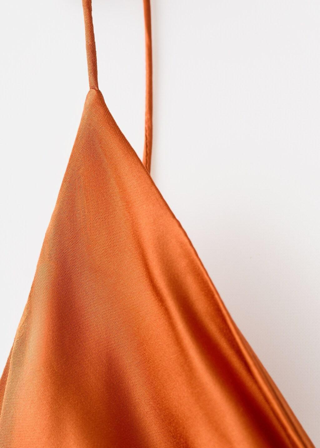 ORANGE Satin dress with gathered V-neckline, 0201_20, large image number 5