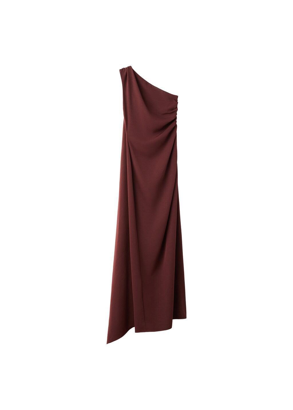 Brown Asymmetrical Dress With Scarf, 0201_30, large image number 6