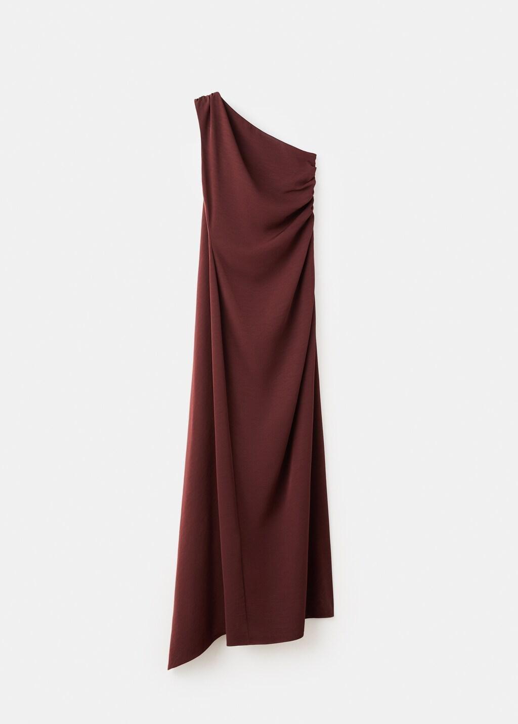 Brown Asymmetrical Dress With Scarf, 0201_30, large image number 7