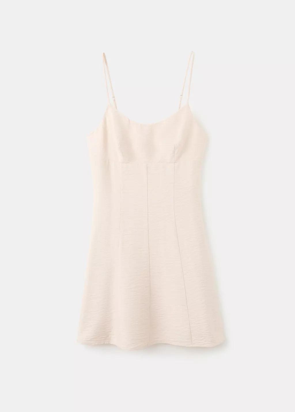 Brown Lt Pastel A-Line Crinkle Effect Dress, Light Pastel Brown, large image number 7