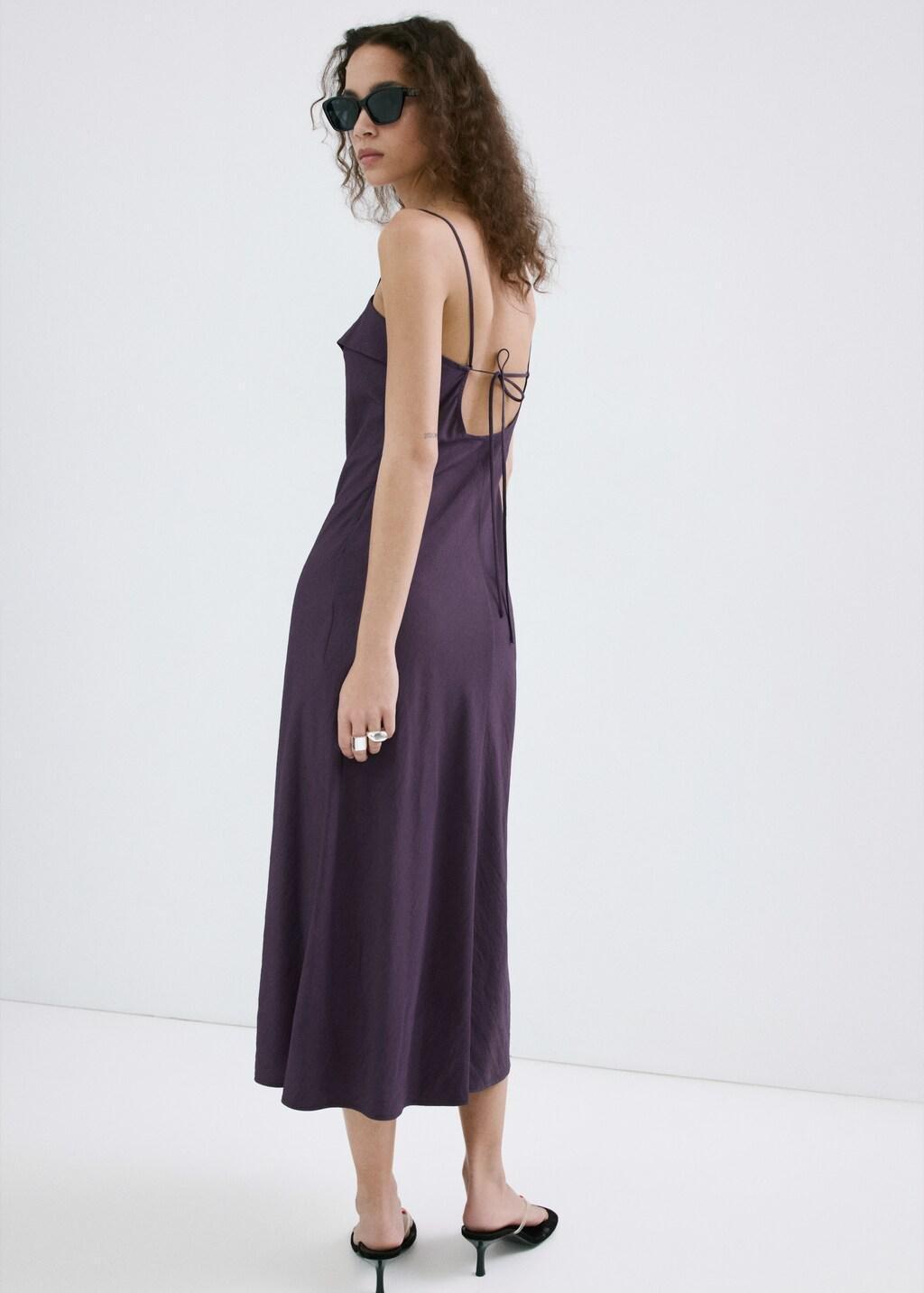 Purple Lt Pastel Midi Dress With A Wrap Neckline, 0201_61, large image number 2