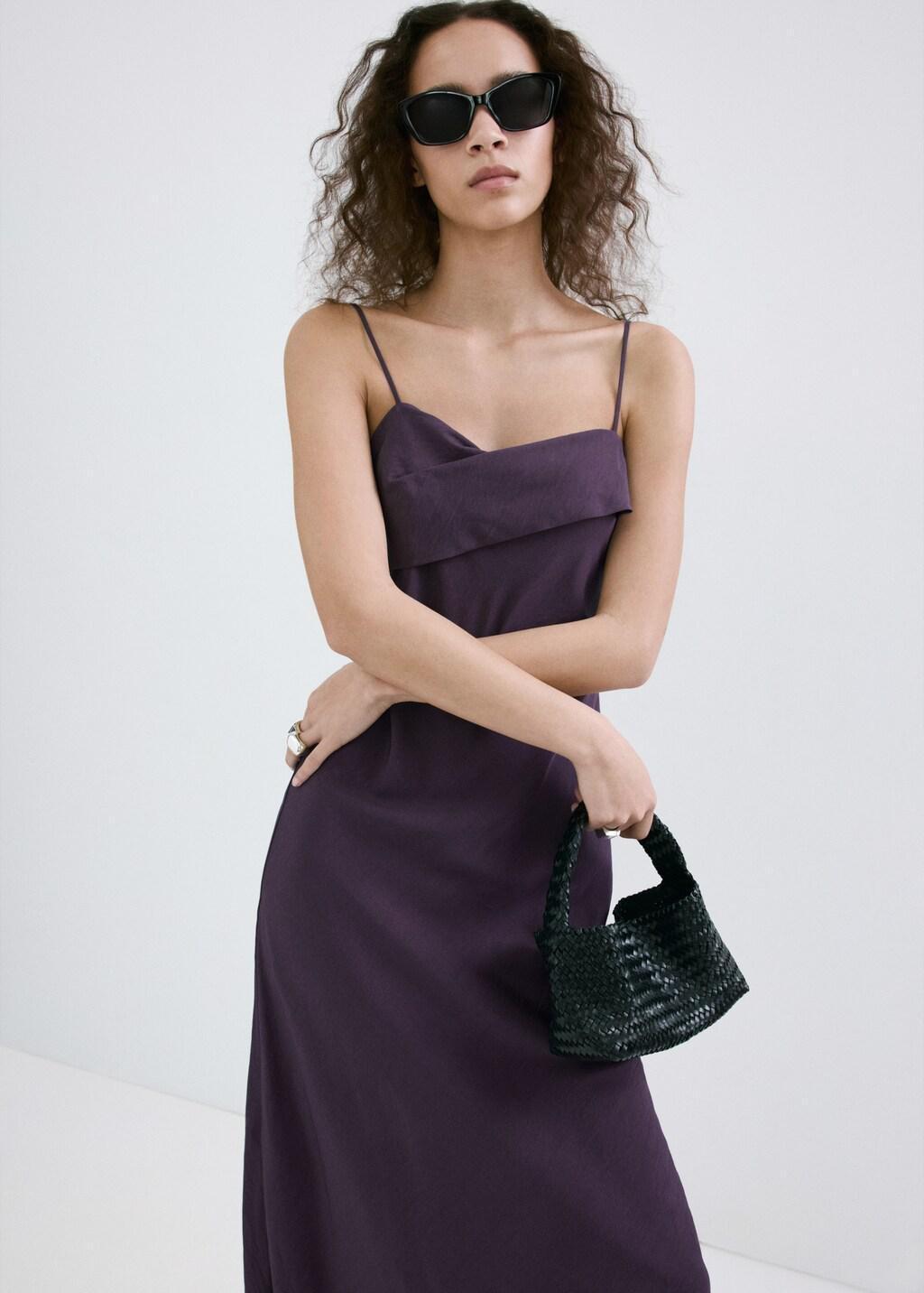 Purple Lt Pastel Midi Dress With A Wrap Neckline, 0201_61, large image number 3