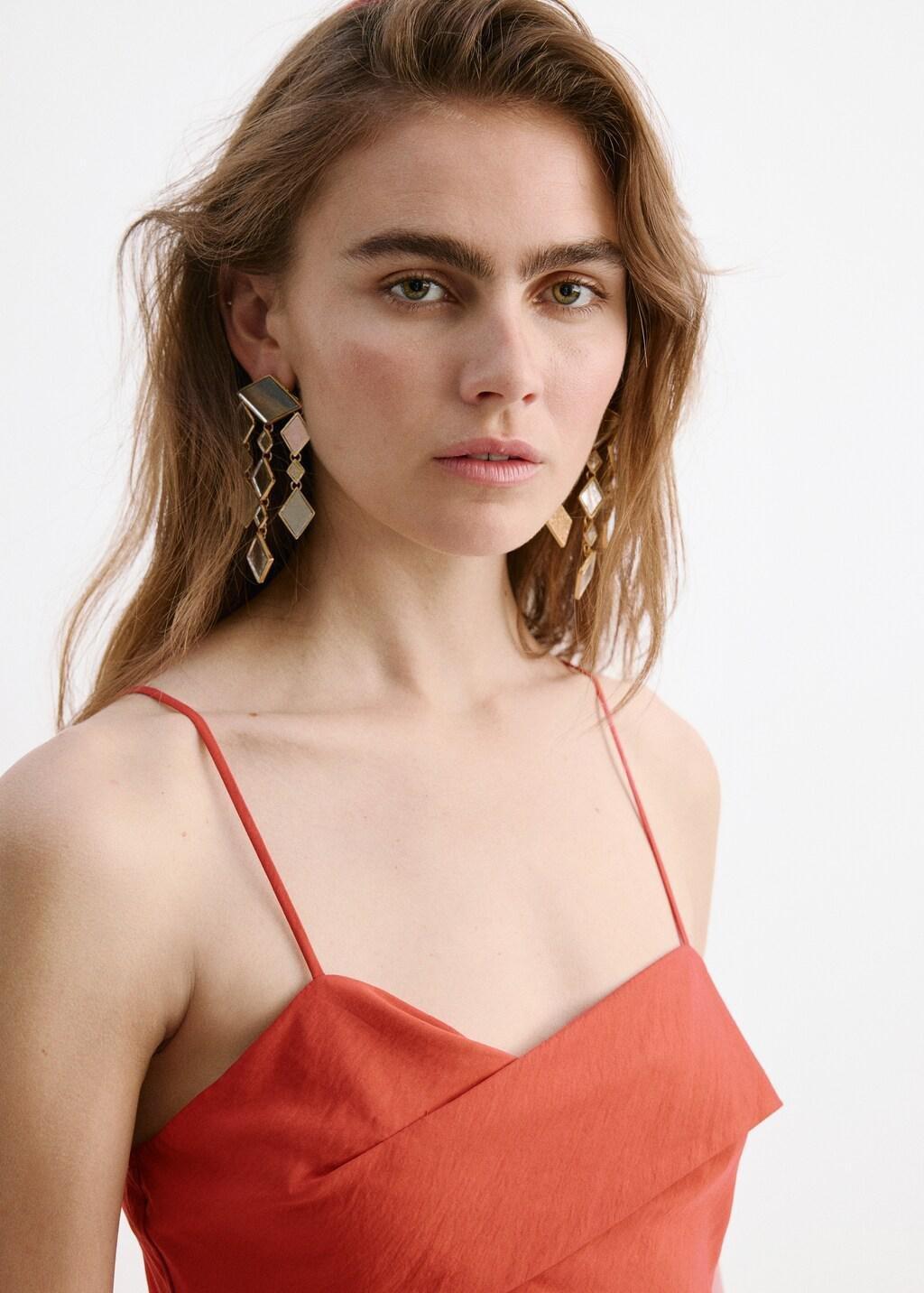 Red Midi Dress With A Wrap Neckline, 0201_70, large image number 4
