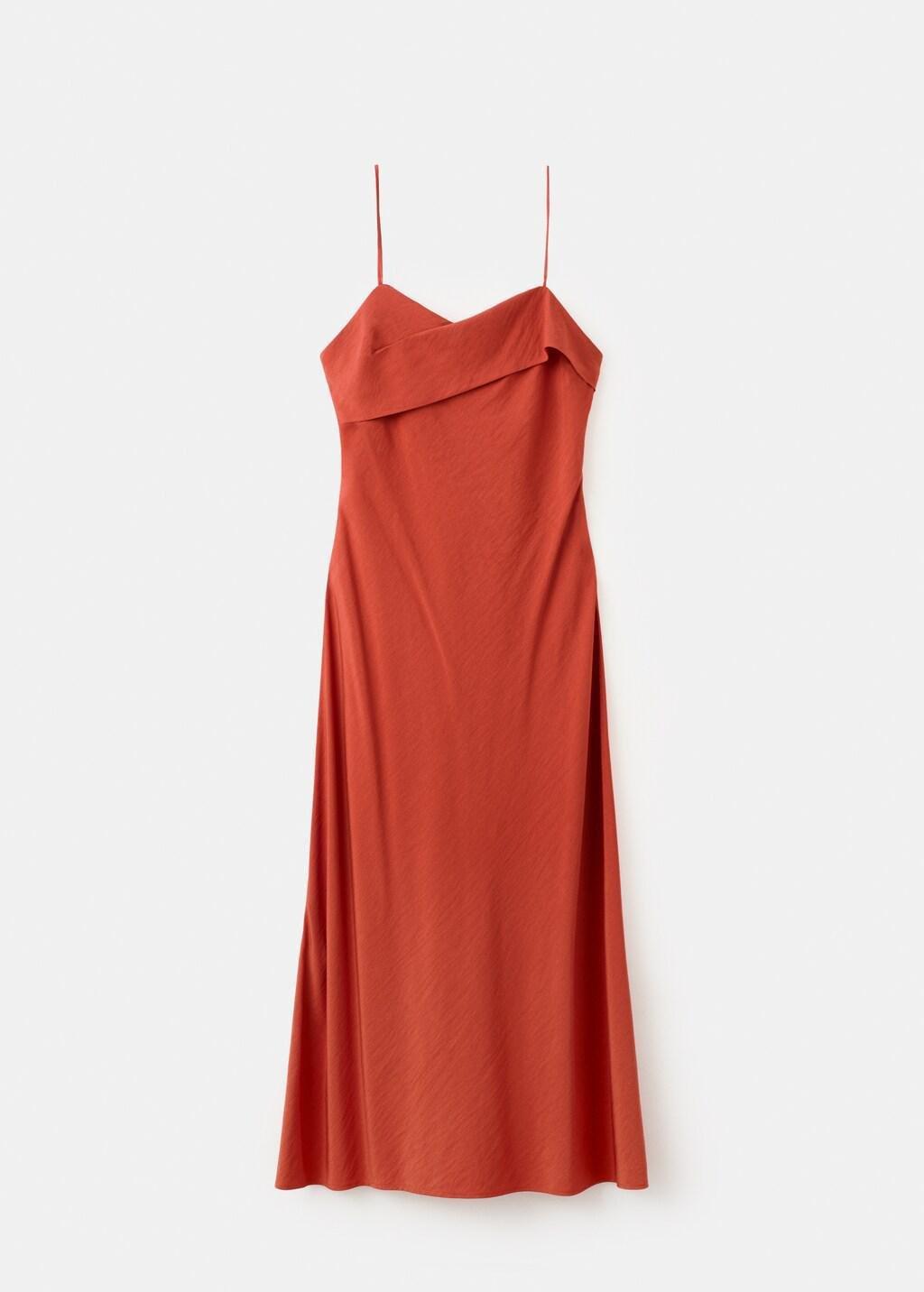 Red Midi Dress With A Wrap Neckline, 0201_70, large image number 7