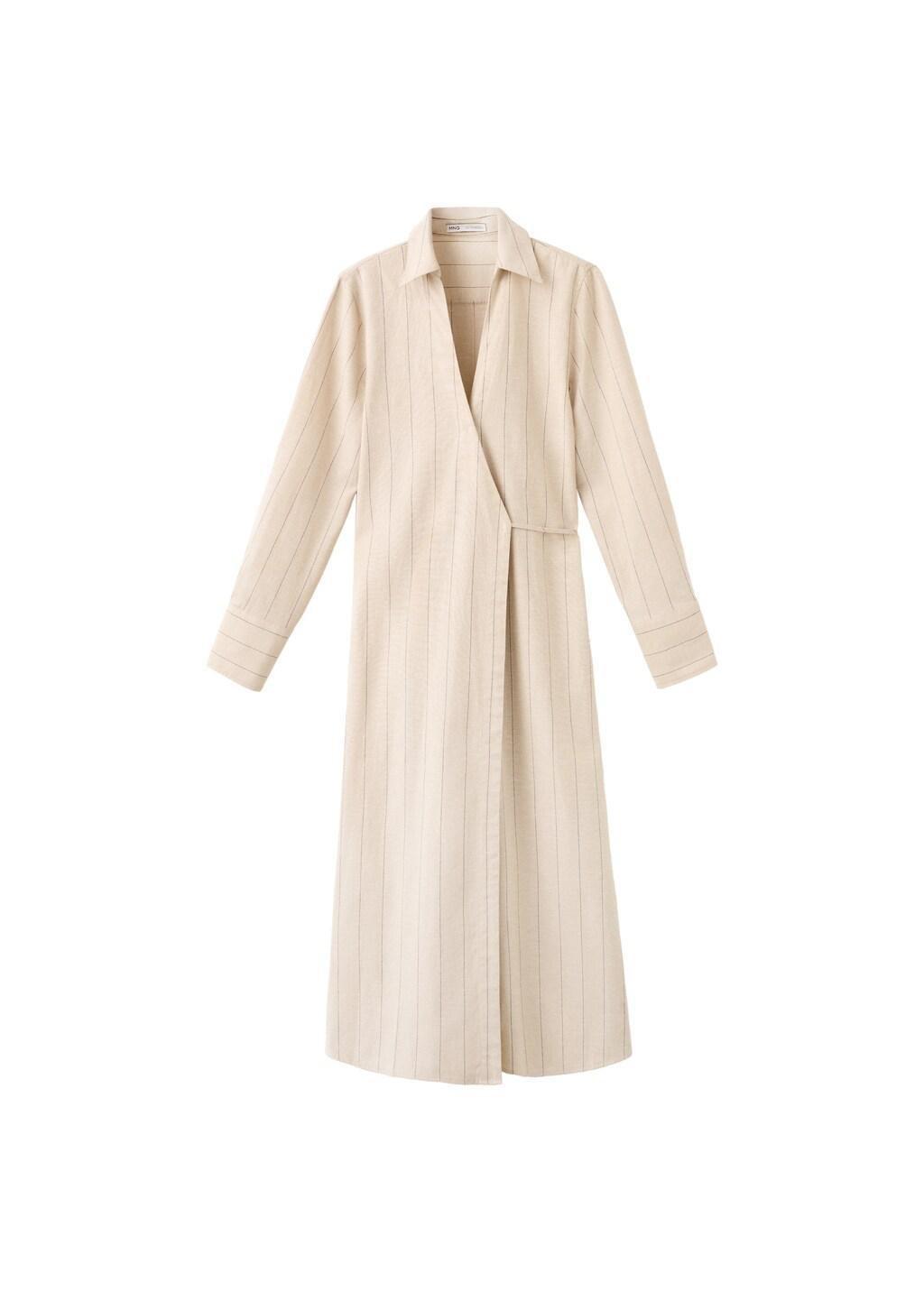 Brown Striped Shirt Dress, 0201_30, large image number 7