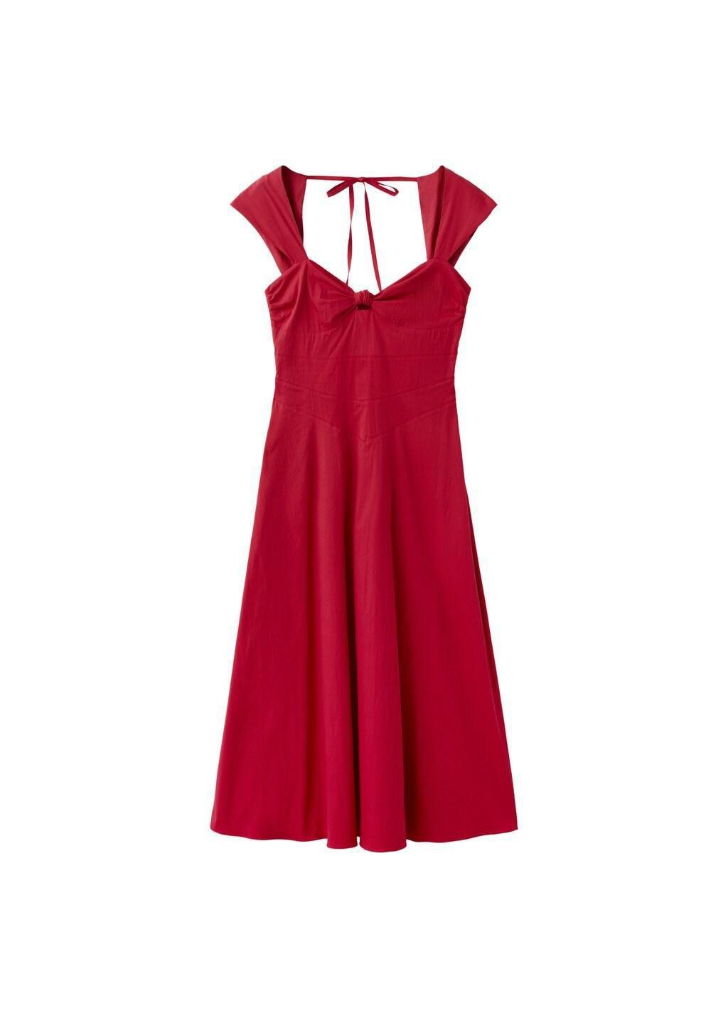 Red Midi-Dress With Open Back, Red, large image number 6