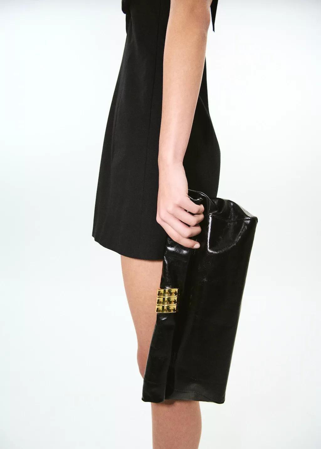 Black Cross-Over Halter Dress, 0201_99, large image number 4