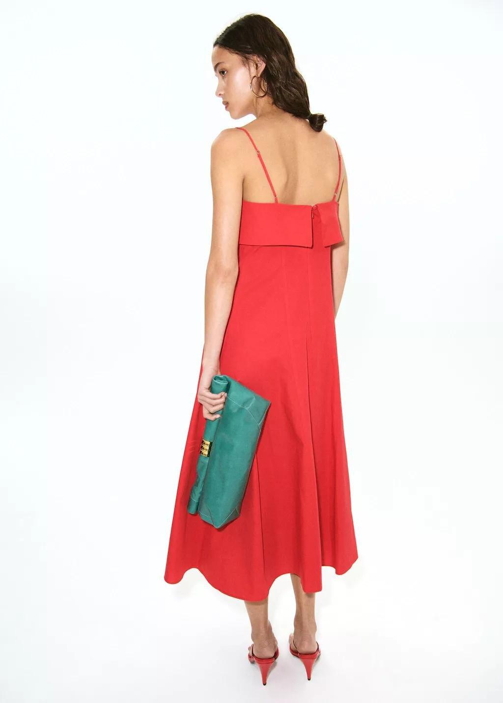 Red Flared Midi-Dress, 0201_70, medium