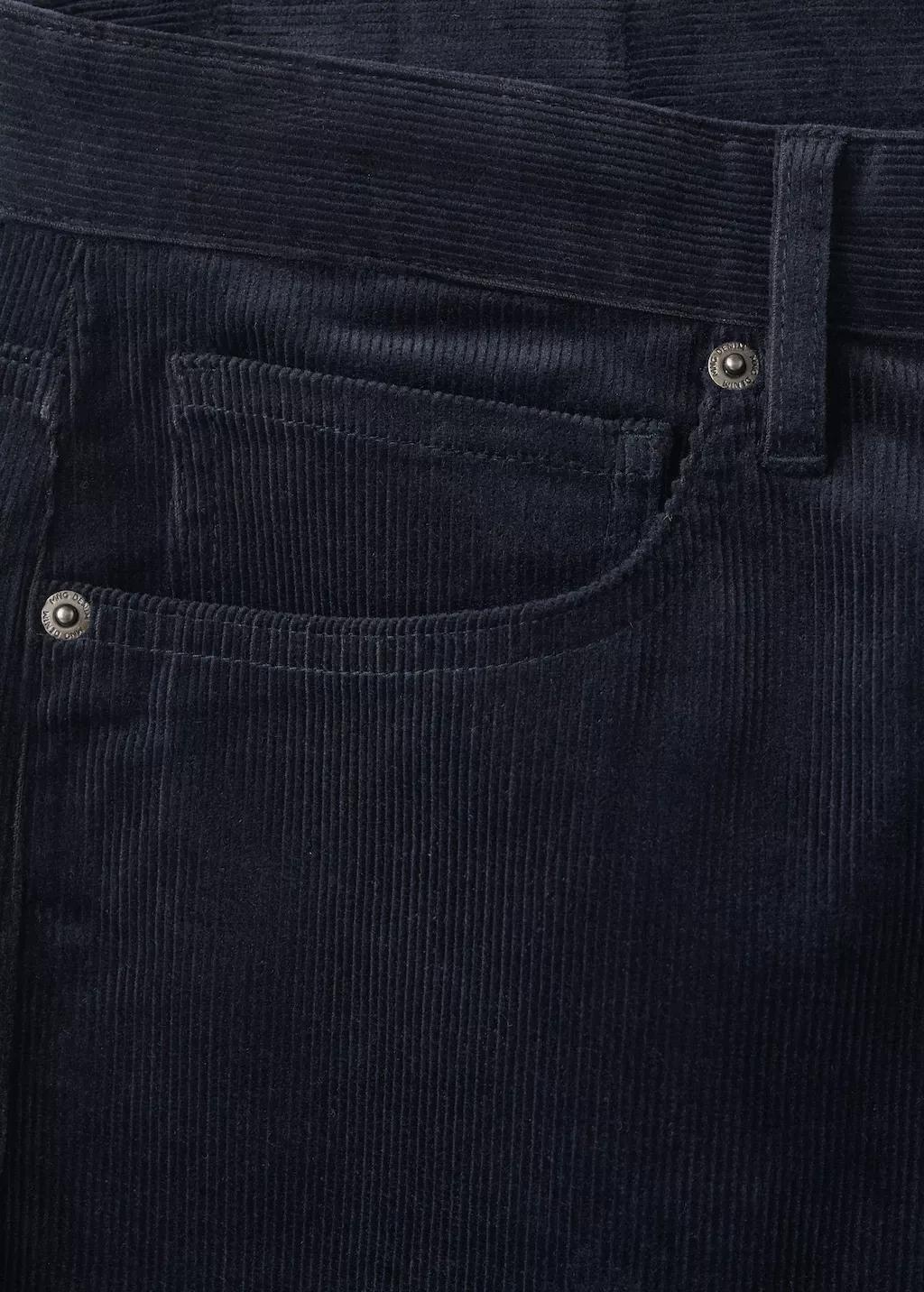 Blue Corduroy Regular-Fit Trousers, Dark Blue, large image number 5