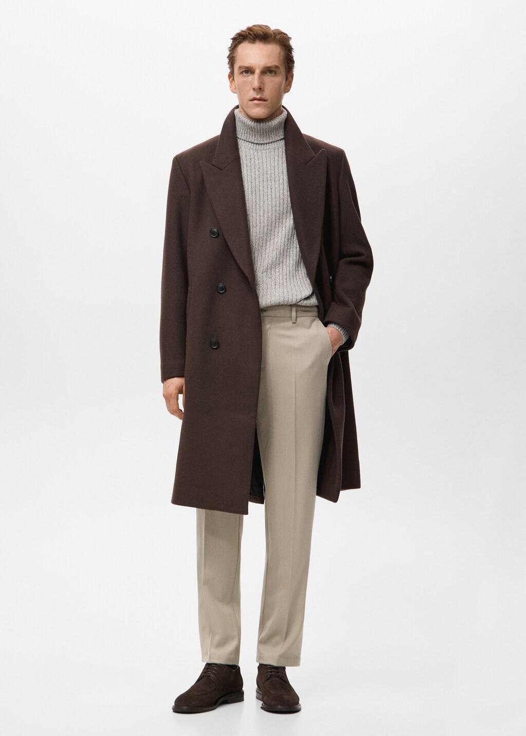 Brown Regular-Fit Pleated Trousers, Light Pastel Brown, large image number 0