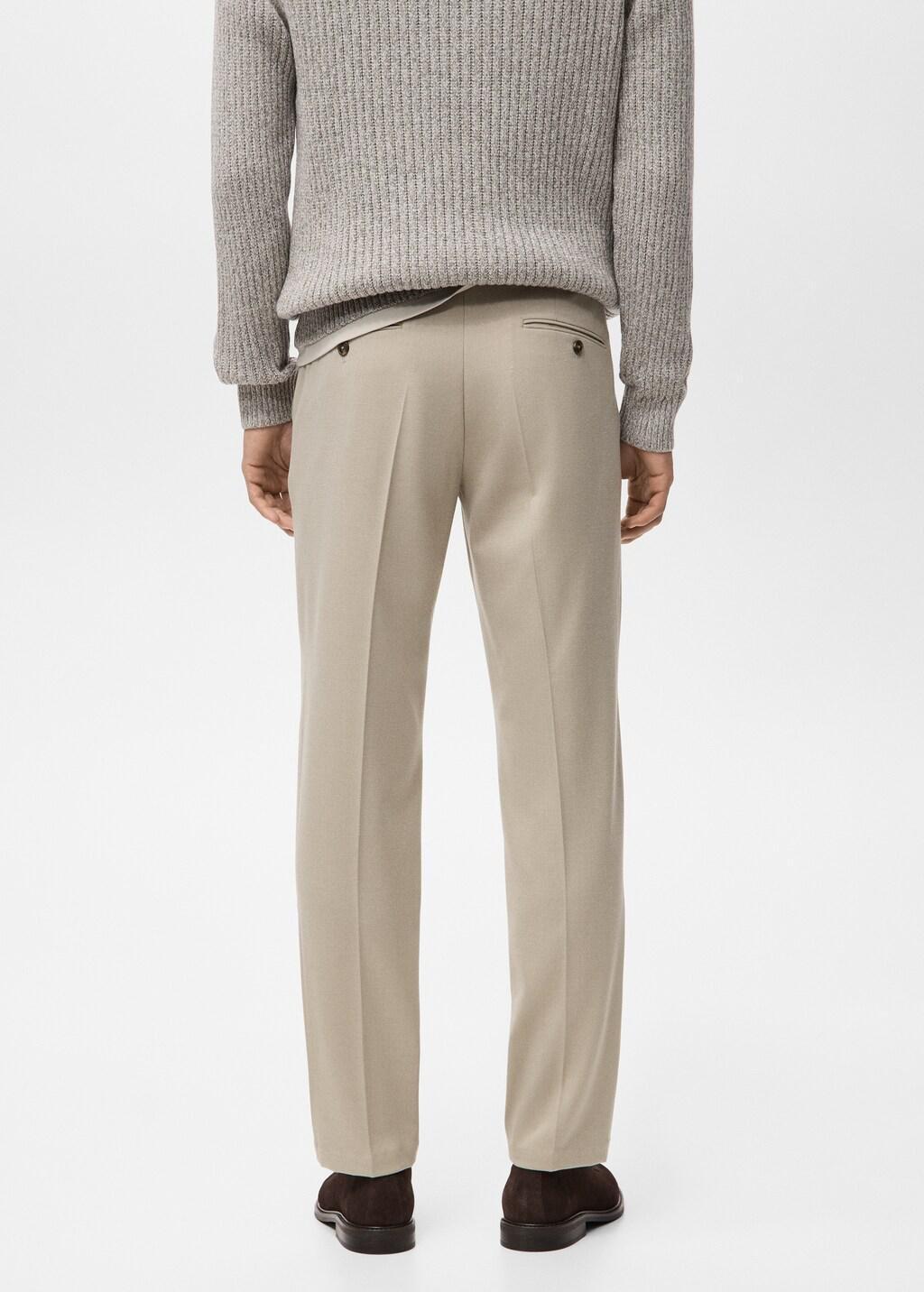 Brown Regular-Fit Pleated Trousers, Light Pastel Brown, large image number 2