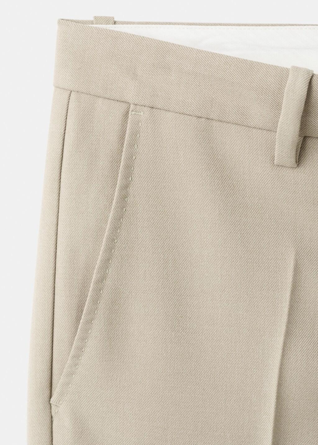 Brown Regular-Fit Pleated Trousers, Light Pastel Brown, large image number 5