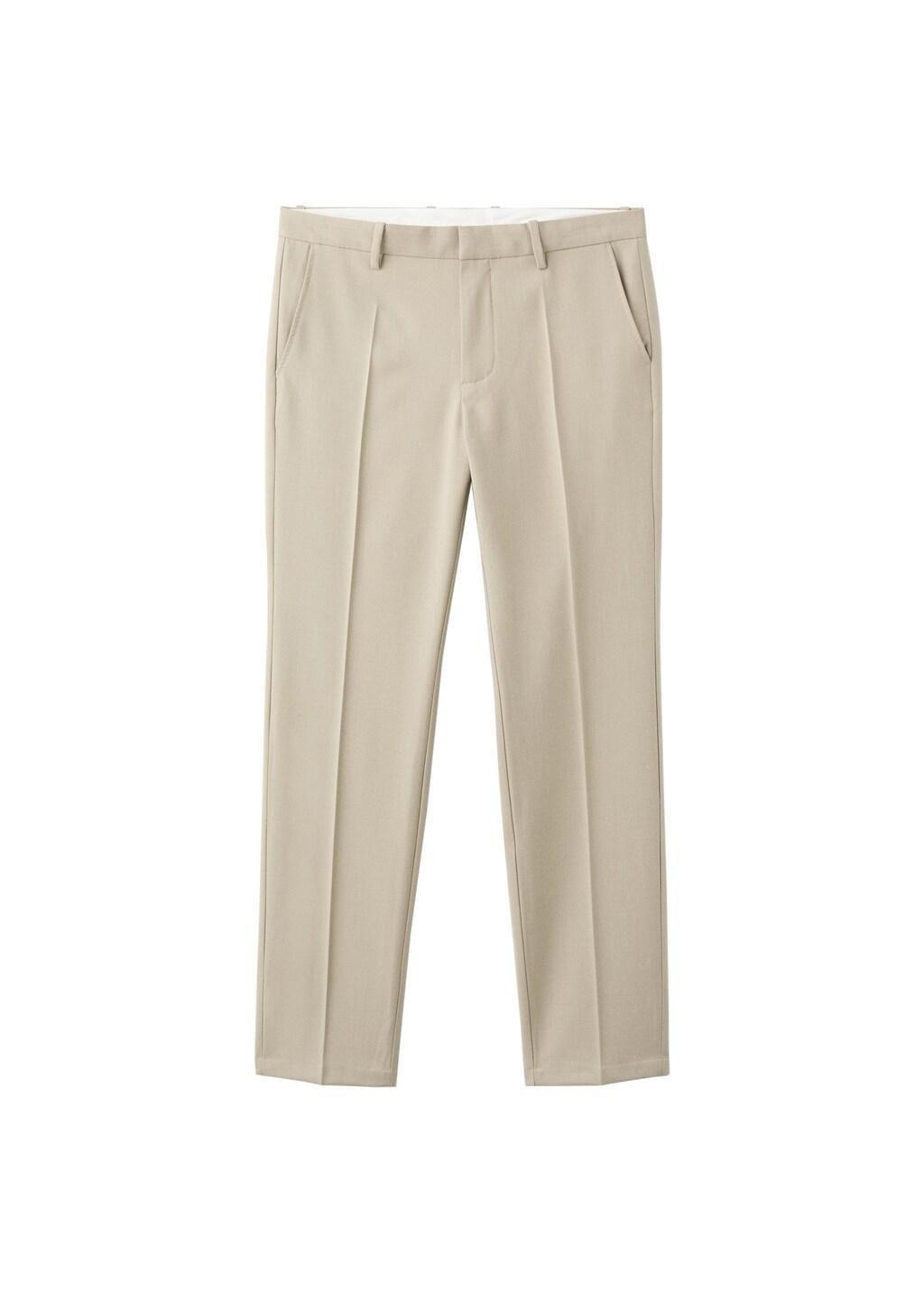 Brown Regular-Fit Pleated Trousers, Light Pastel Brown, large image number 7