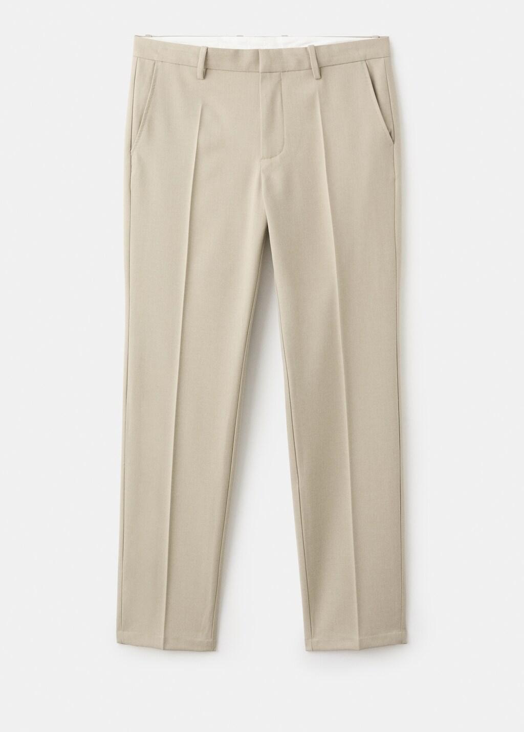 Brown Regular-Fit Pleated Trousers, Light Pastel Brown, large image number 8