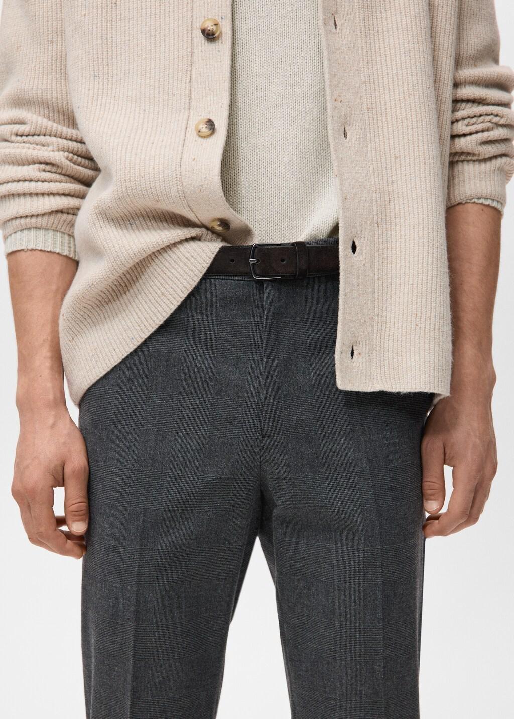 DARK GREY Slim-fit flannel trousers, Dark Grey, large image number 4