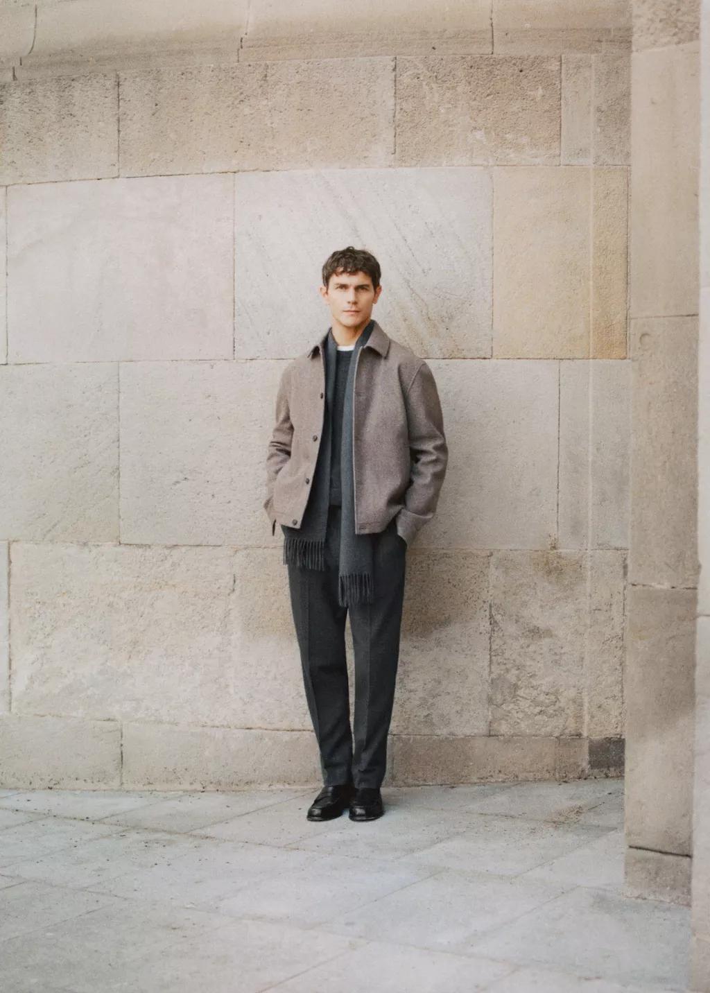 DARK GREY Slim-fit flannel trousers, Dark Grey, large image number 6