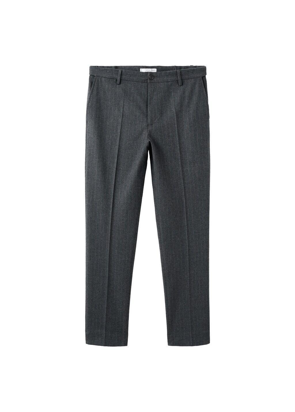 DARK GREY Slim-fit flannel trousers, Dark Grey, large image number 8
