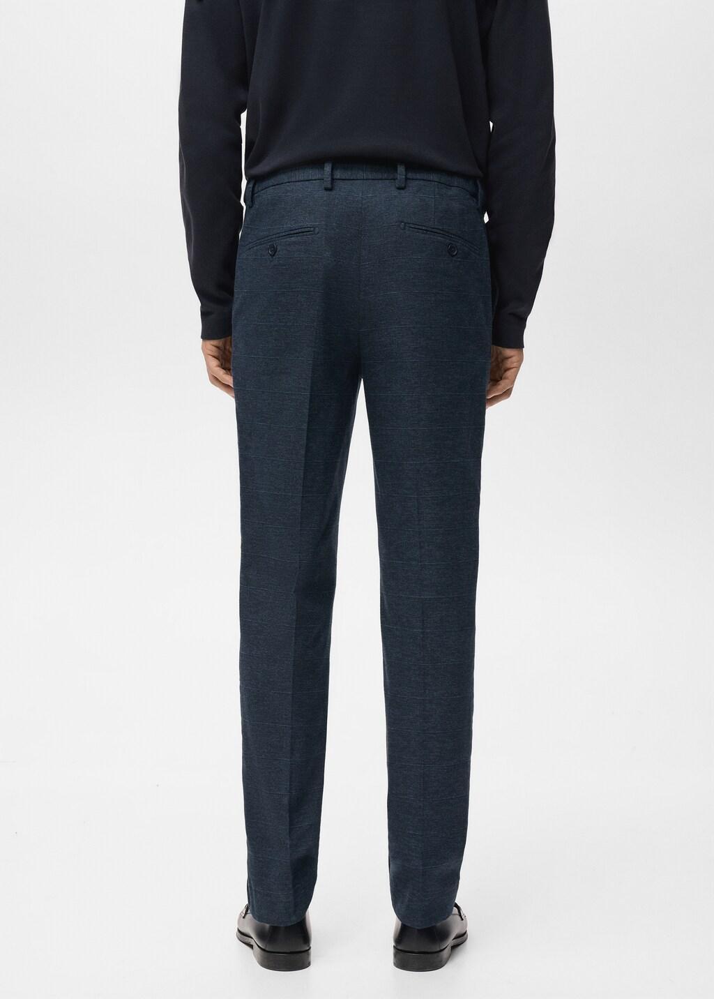 Navy Slim-Fit Flannel Trousers, Navy, medium