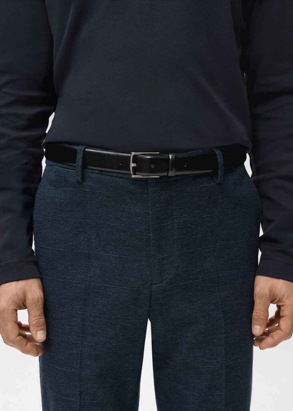 Navy Slim-Fit Flannel Trousers, Navy, large image number 4