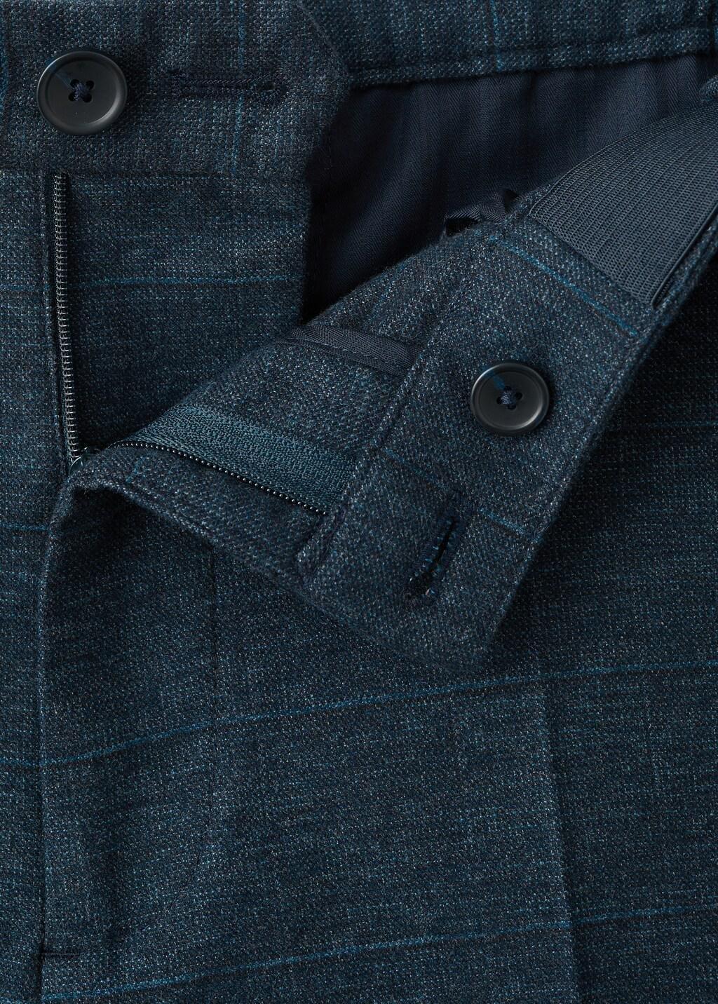 Navy Slim-Fit Flannel Trousers, Navy, large image number 5