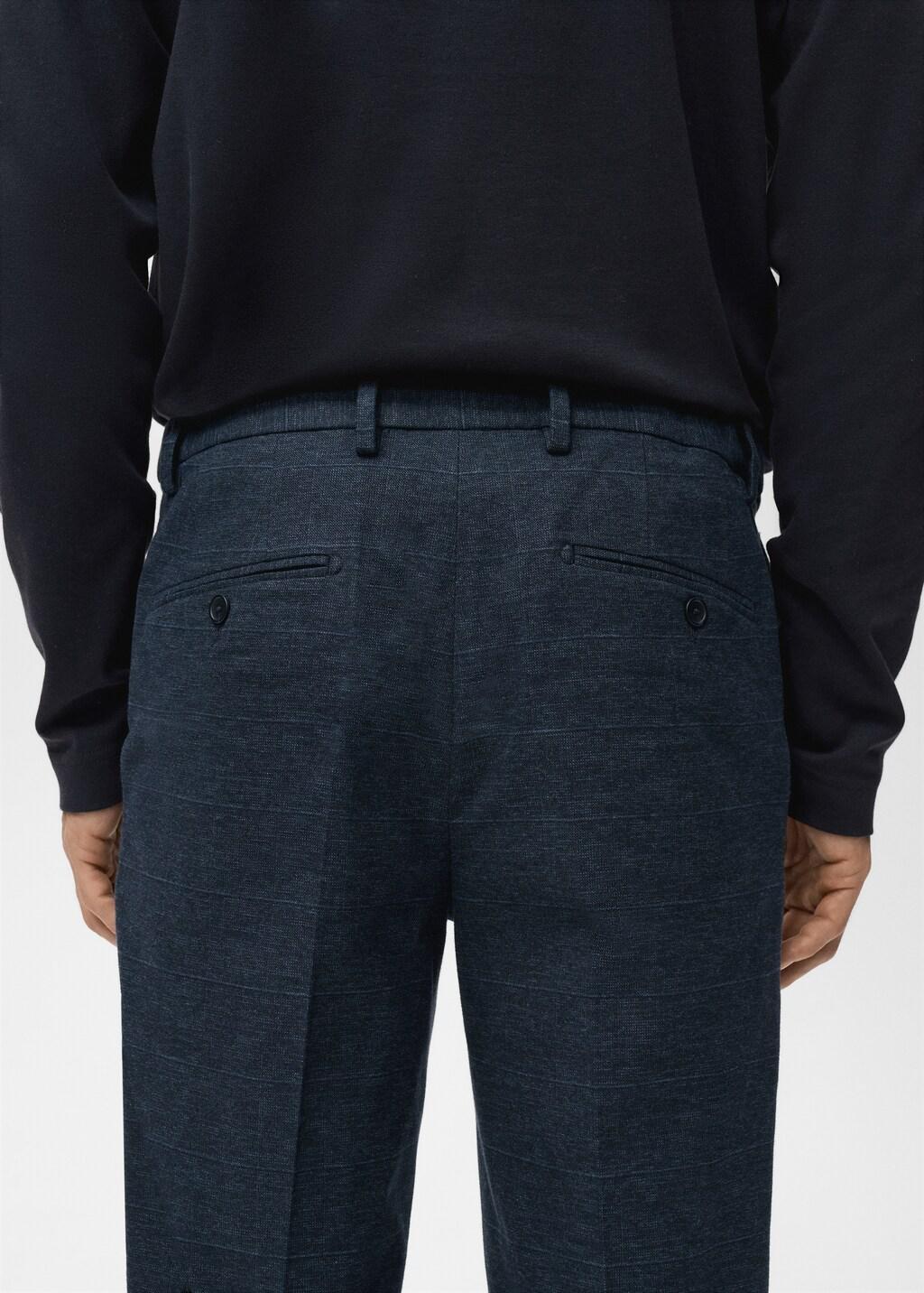 Navy Slim-Fit Flannel Trousers, Navy, large image number 6