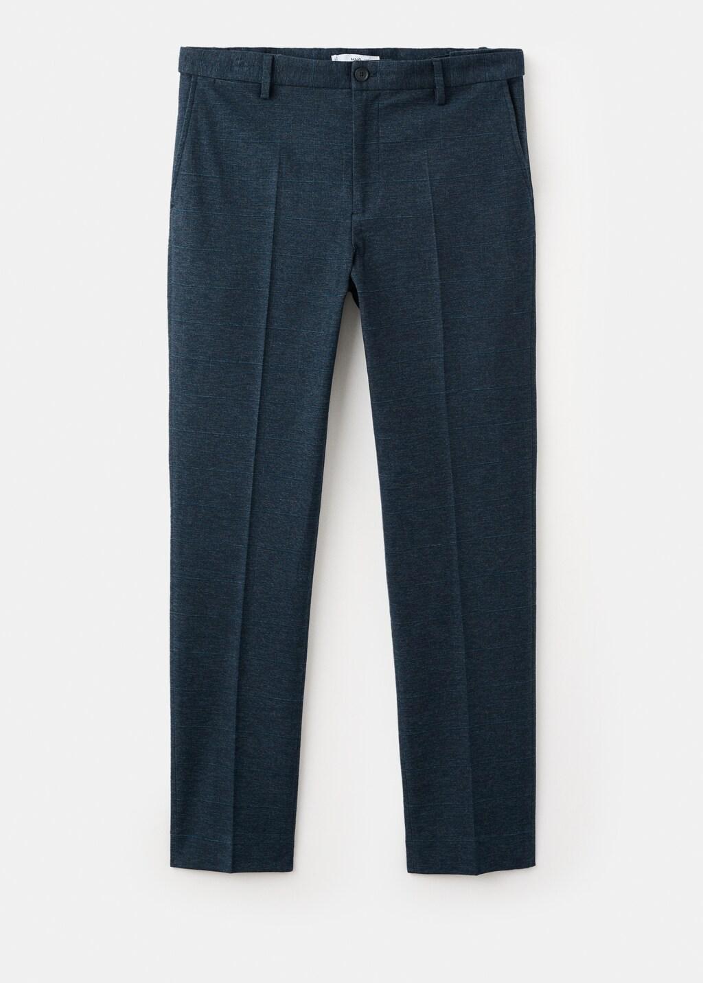 Navy Slim-Fit Flannel Trousers, Navy, large image number 8