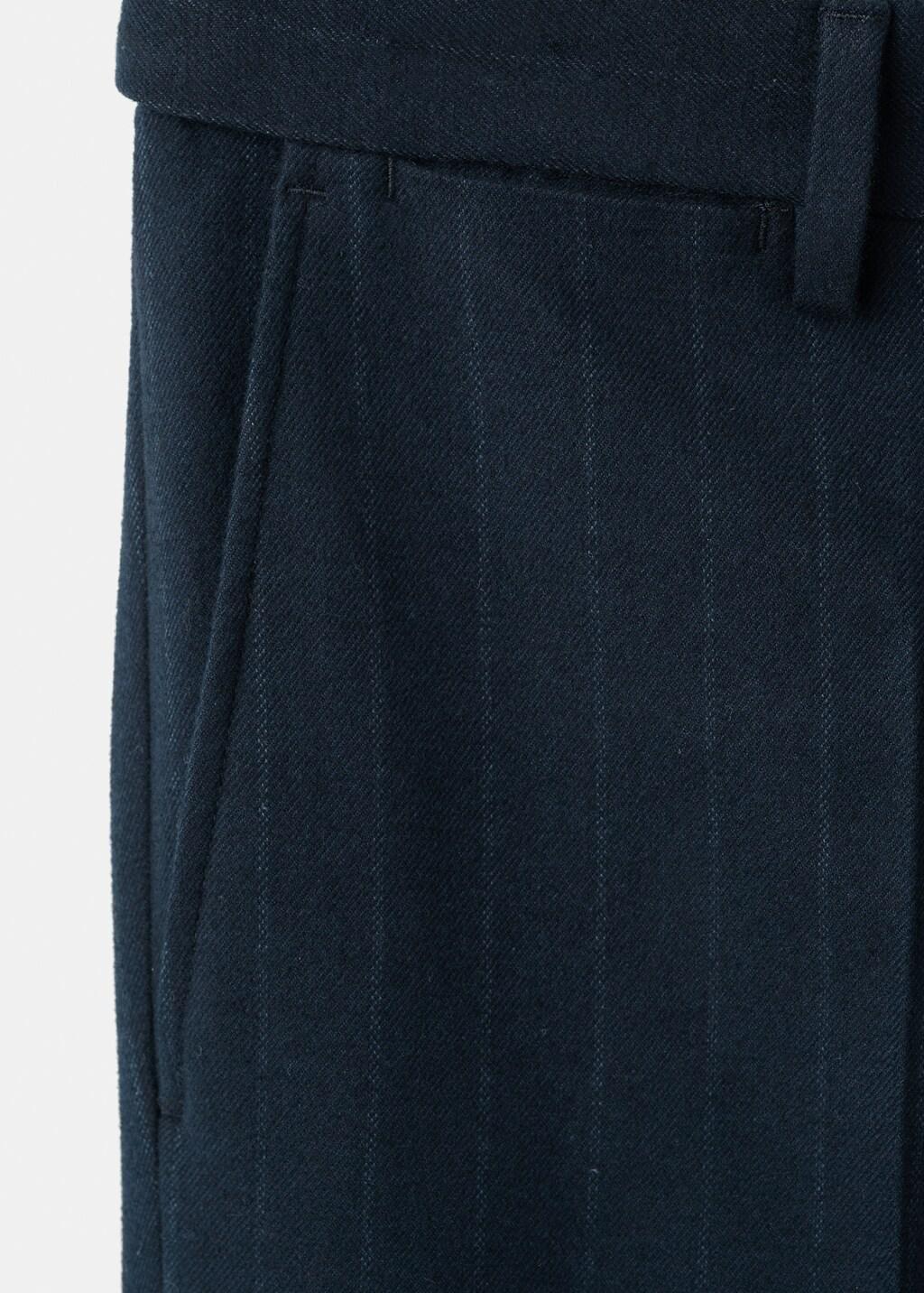 Navy Slim-Fit Flannel Trousers, Navy, large image number 1