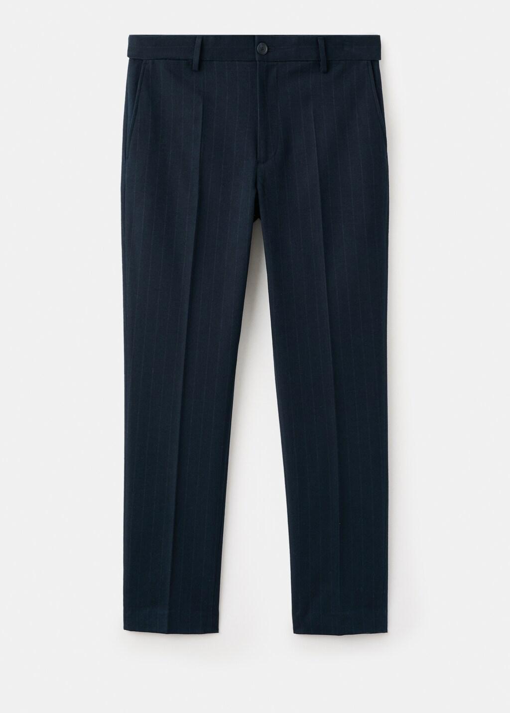 Navy Slim-Fit Flannel Trousers, Navy, large image number 8