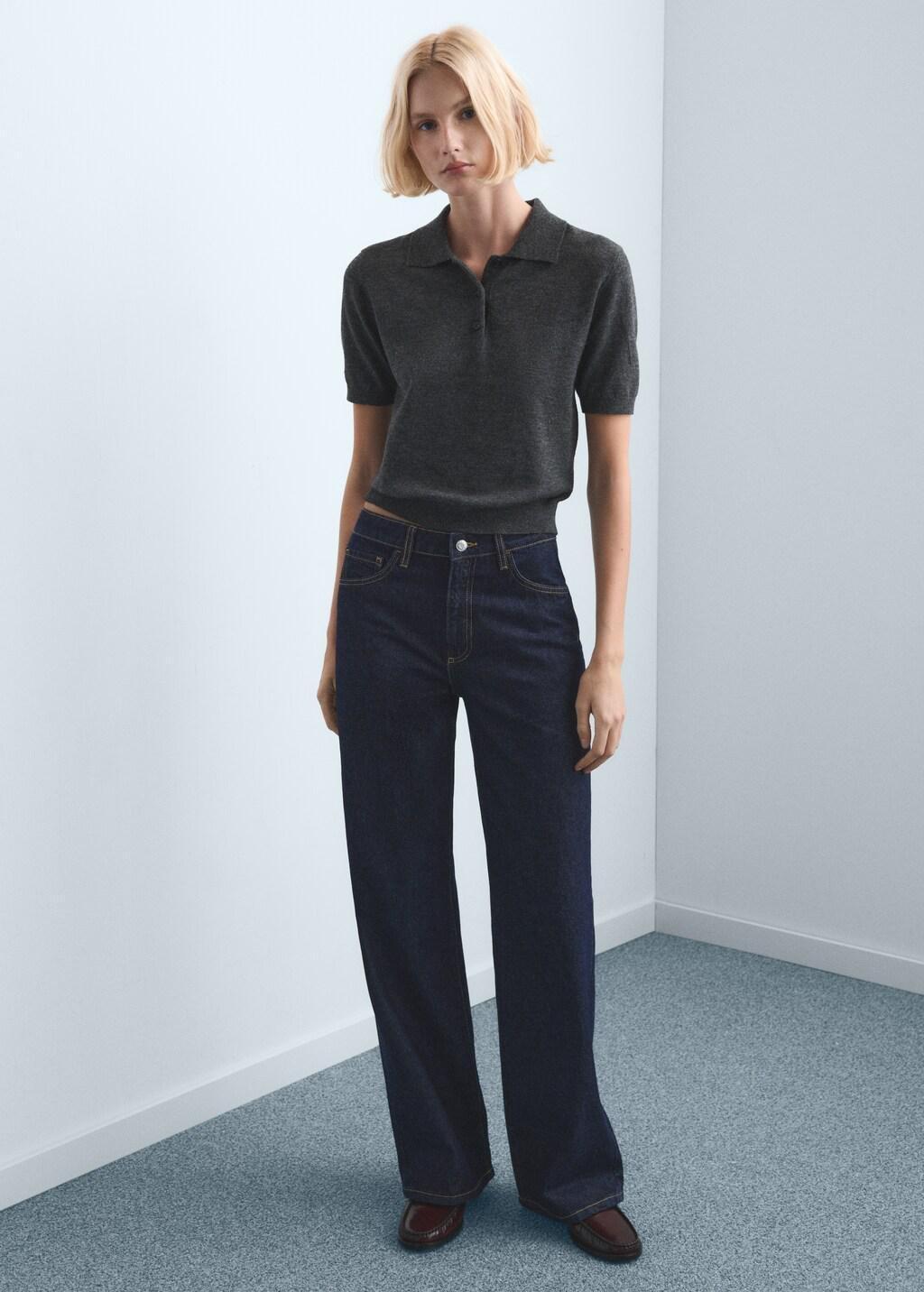 Navy Danila High-Waisted Wide Leg Jeans, 0201_TS, large image number 0