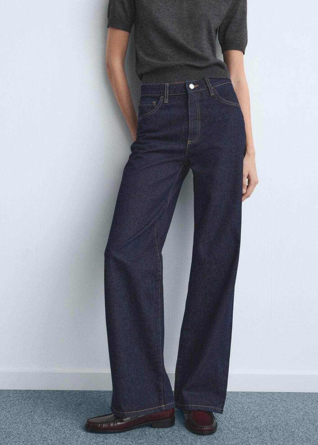 Navy Danila High-Waisted Wide Leg Jeans, 0201_TS, large image number 3