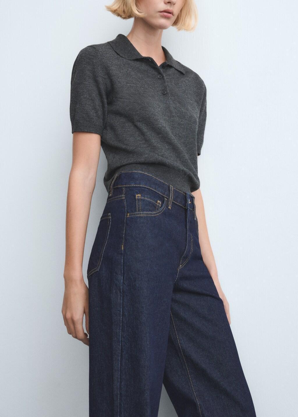 Navy Danila High-Waisted Wide Leg Jeans, 0201_TS, large image number 6