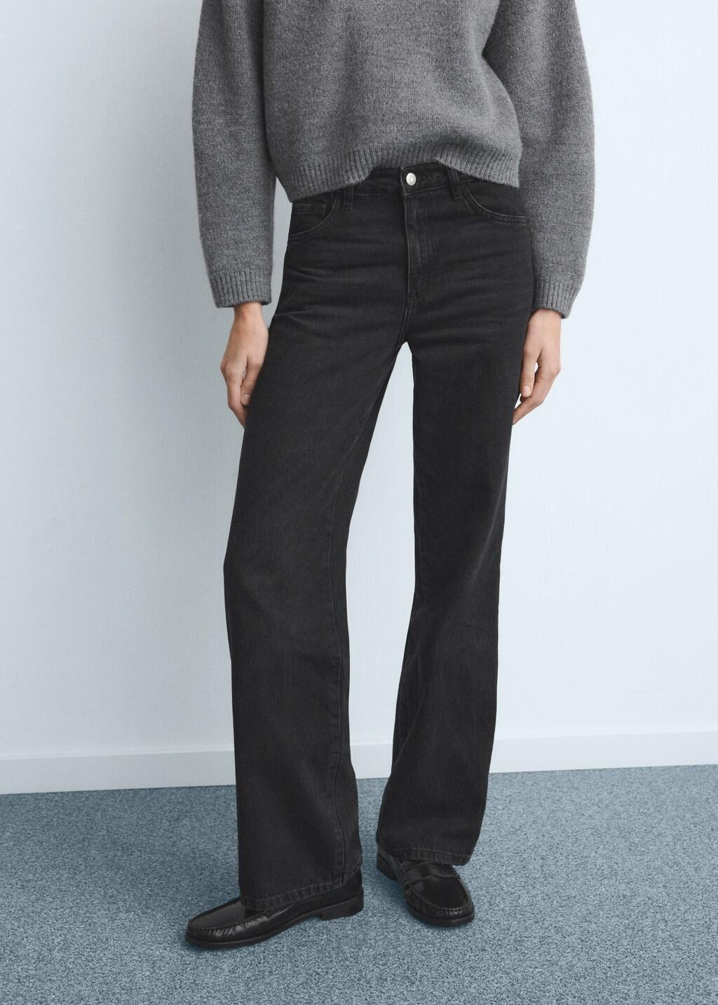 Grey Danila High-Waisted Wide-Leg Jeans, 0201_TN, large image number 3