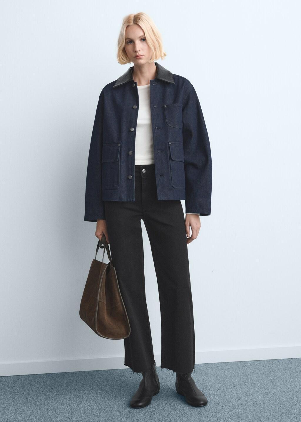 Grey Catherin Culotte High-Rise Jeans, Open Grey, medium