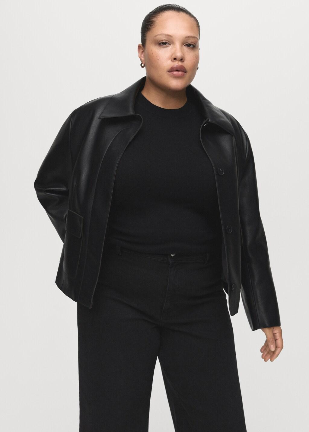 Black Catherin Culotte High-Rise Jeans, Open Grey, large image number 5