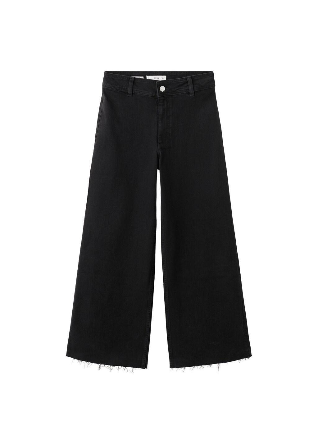 Black Catherin Culotte High-Rise Jeans, Open Grey, large image number 8