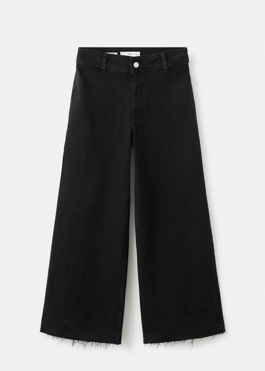 Black Catherin Culotte High-Rise Jeans, Open Grey, large image number 9