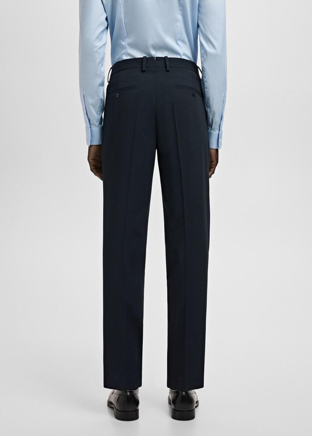 Navy Stretch Fabric Super Slim-Fit Suit Trousers, Navy, large image number 2