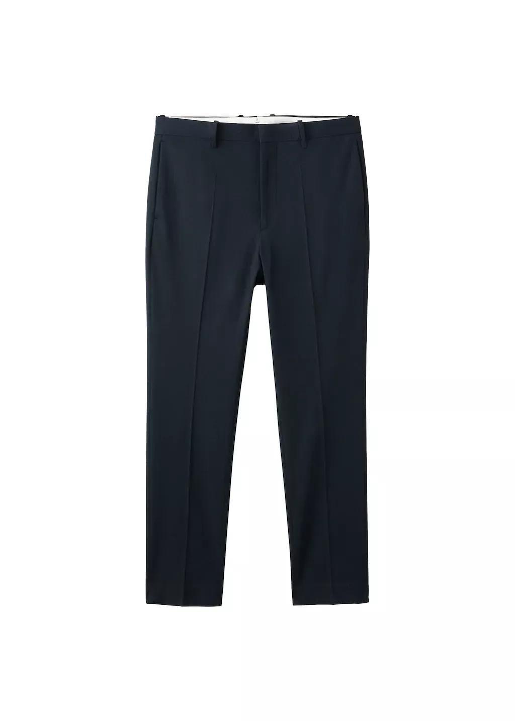 Navy Stretch Fabric Super Slim-Fit Suit Trousers, Navy, large image number 7