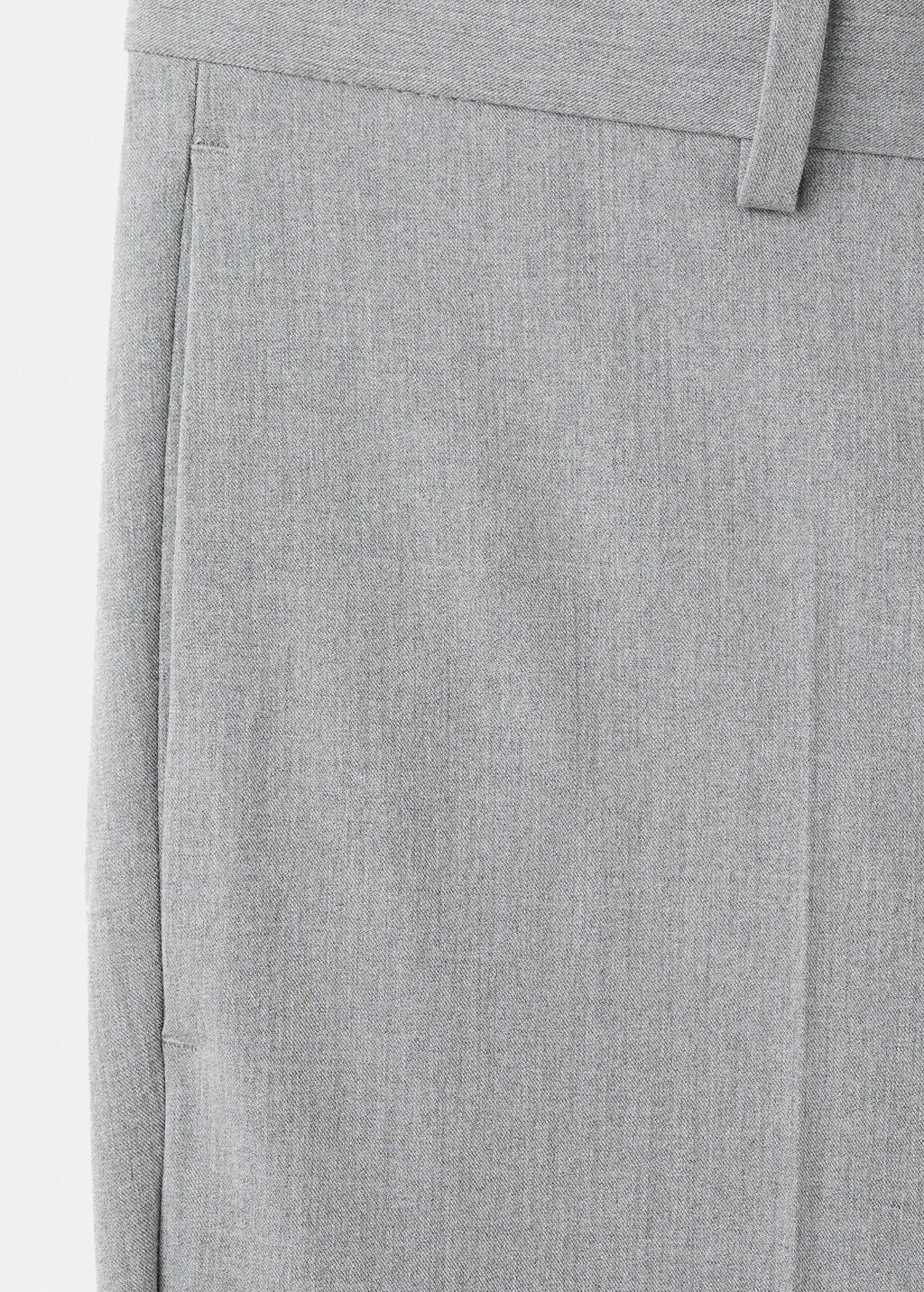 Grey Stretch Fabric Super Slim-Fit Suit Trousers, Grey, large image number 1