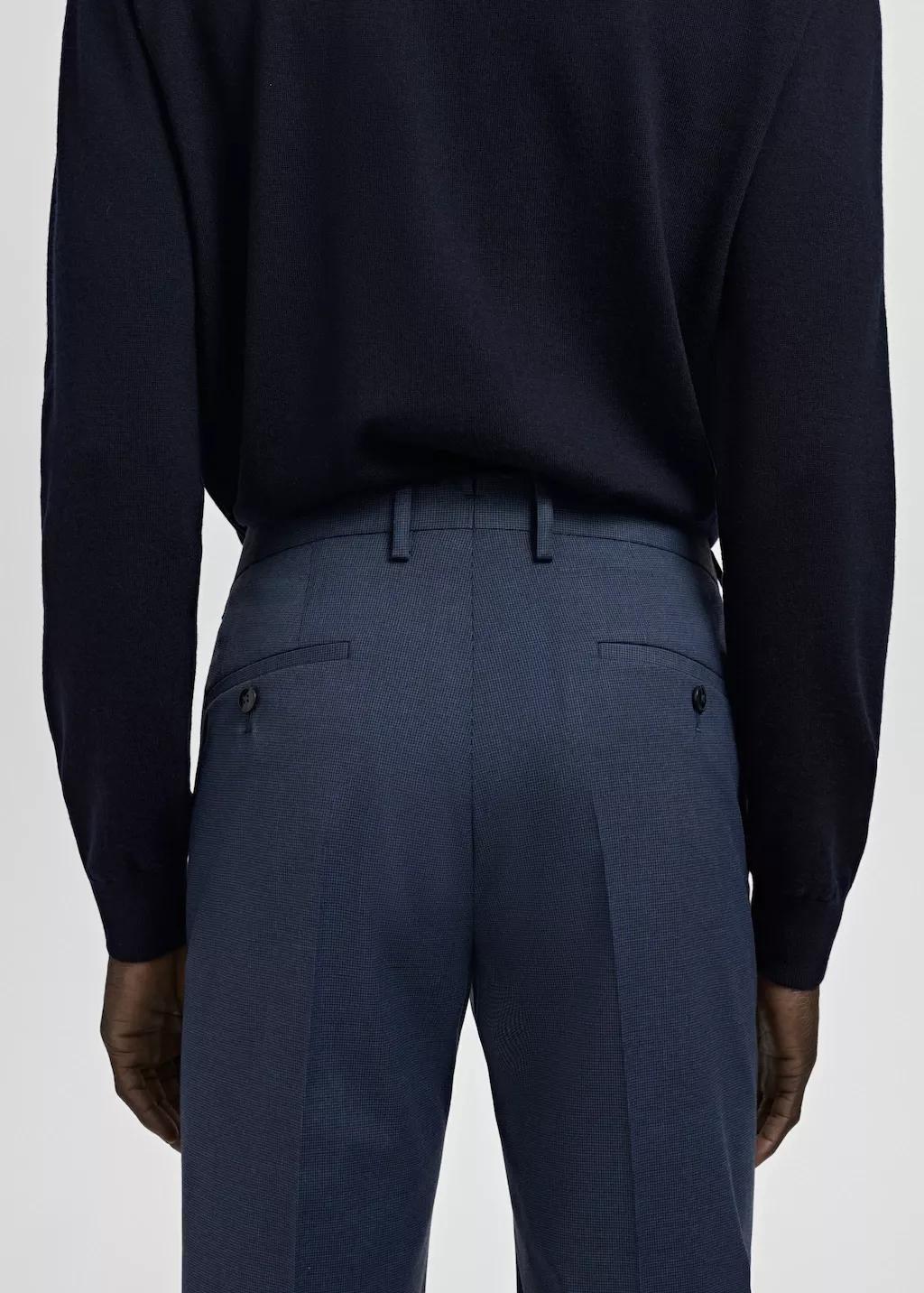 Blue Stretch Fabric Super Slim-Fit Suit Trousers, 0201_55, large image number 6