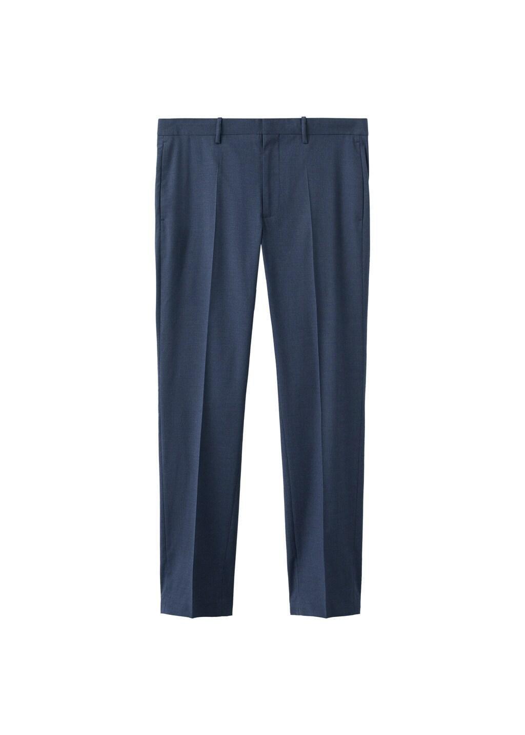 Blue Stretch Fabric Super Slim-Fit Suit Trousers, 0201_55, large image number 7