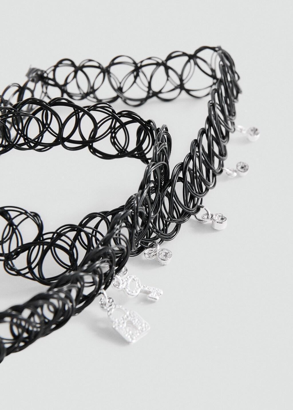 BLACK 2 chokers pack, Kids Girl, Black, large image number 0